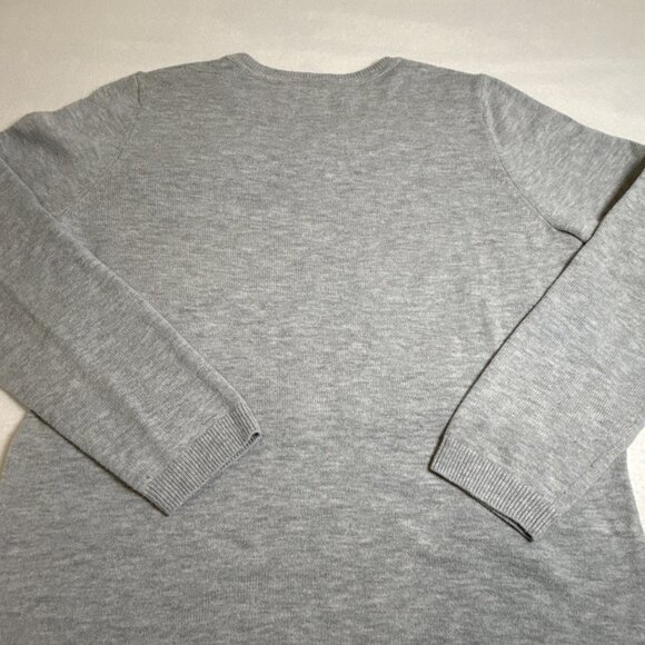 Talbots Womens Sweater Gray Lambswool Blend Fair Isle Nordic Striped Large - Picture 7 of 8